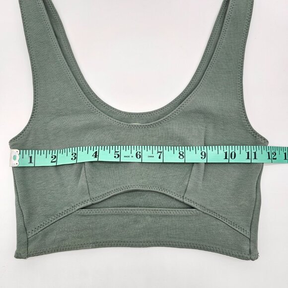 Aritzia Wilfred Free Shannon Cut Out Bra Top, XS. Sage Green. NEW - Picture 4 of 10